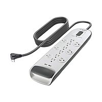 Belkin USB Power Strip Surge Protector - 12 AC Multiple Outlets & 2 USB Ports - 6 ft Long Flat Plug Extension Cord for Home