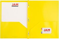 JAM Paper Plastic 2-Pocket POP Folders with Metal Prongs