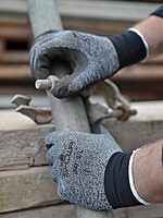 SHOWA 341 Natural Rubber Latex Palm Coated General Purpose Work Gloves with Nylon/Poly Liner, 13-Gauge, Black