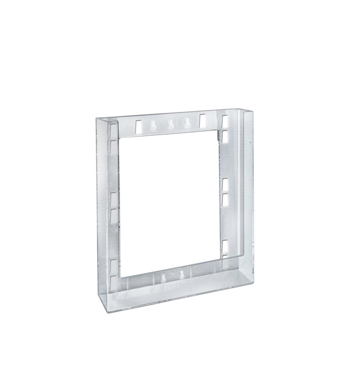 Azar Displays Single Bifold Modular Wall-Mount Brochure Holders, 8-1/2inH x 6-5/8inW x 1-1/2inD, Clear, Pack Of 10 Holders