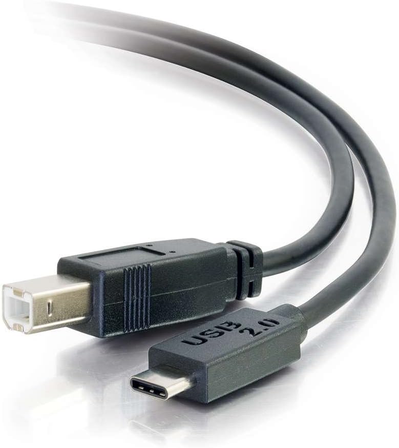 Legrand - C2G USB C to B Cable, Female to Male USB Cable, USB 2.0 Cable, 6 Foot Data Transfer Cable, Black USB Cord, 1 Count
