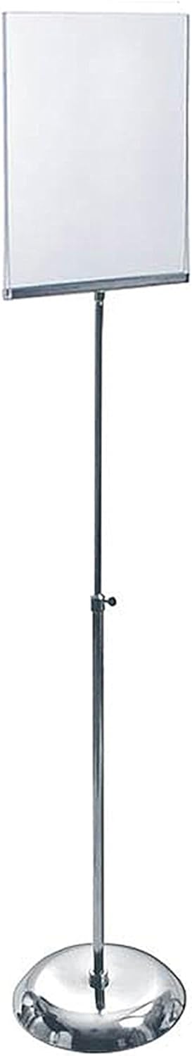Azar Displays Clear Acrylic Top-Loading Sign Holder with Metal Pedestal Stand