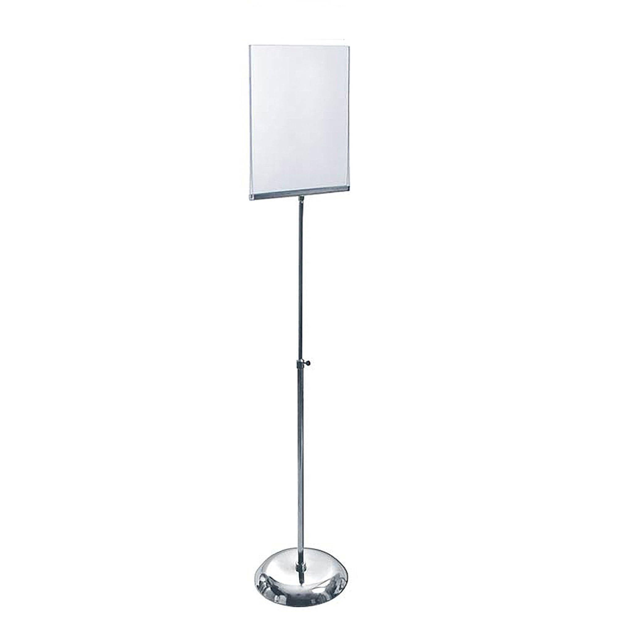 Azar Displays Clear Acrylic Top-Loading Sign Holder with Metal Pedestal Stand