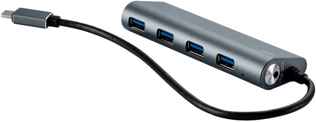 Monoprice 4 Port USB-C Hub - Aluminum, SuperSpeed Transfer Rates, Compatible With Apple MacBook, Google Chromebook & More