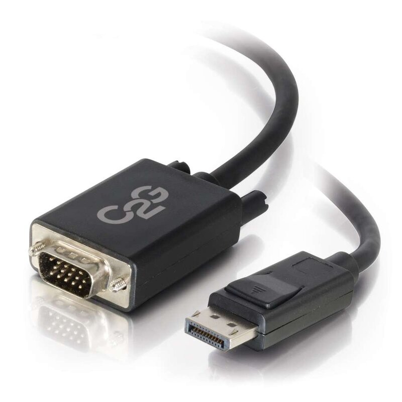 C2G Display Port Cable, Display Port to VGA, Male to Male, Black, 3 Feet (0.91 Meters), Cables to Go 54331 - TAA Compliant