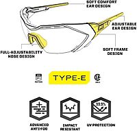 Mechanix Wear Vision Type-E Safety Glasses Half-Frame Anti-Fog
