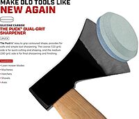 Lansky Dual Grit Sharpening Puck: Axe, Knife & Garden Tool Sharpener - LPUCK