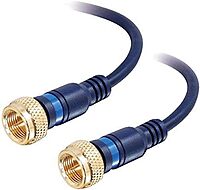 C2G/ Cables to Go 40003 Velocity Mini-Coax F-Type Cable, Blue (1.5 Feet, 0.45 Meters), Black
