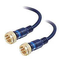 C2G/ Cables to Go 40003 Velocity Mini-Coax F-Type Cable, Blue (1.5 Feet, 0.45 Meters), Black
