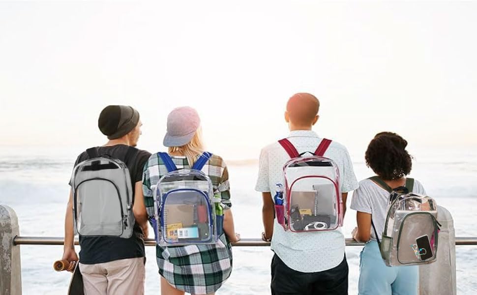 TRAILMAKER Heavy Duty Clear Backpack | Transparent Stadium-Approved for Women, Men, School, Travel