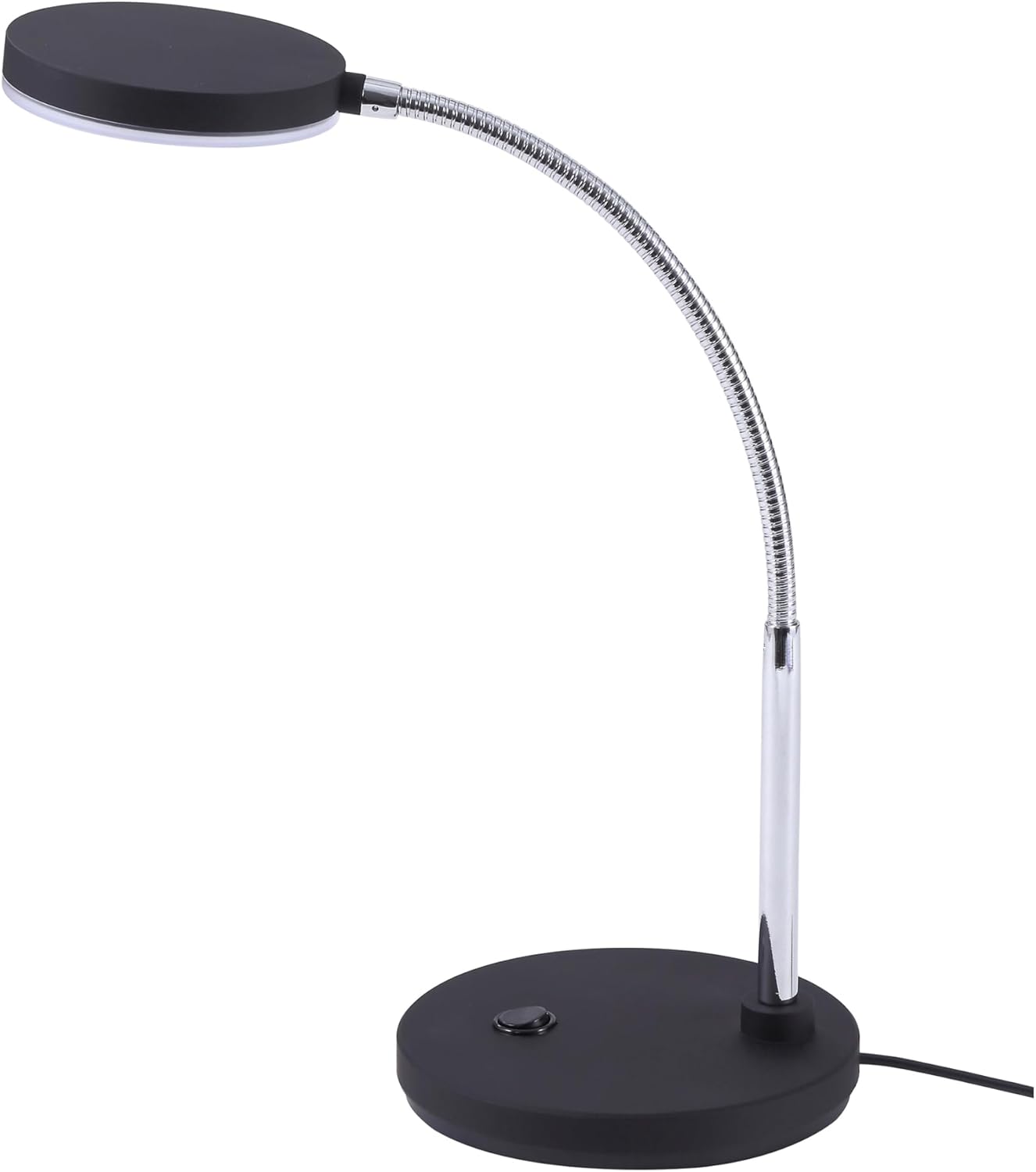 Bostitch Office LED Metal Gooseneck Desk Lamp, Flicker Free, Adjustable Head (VLED1800BK), Black
