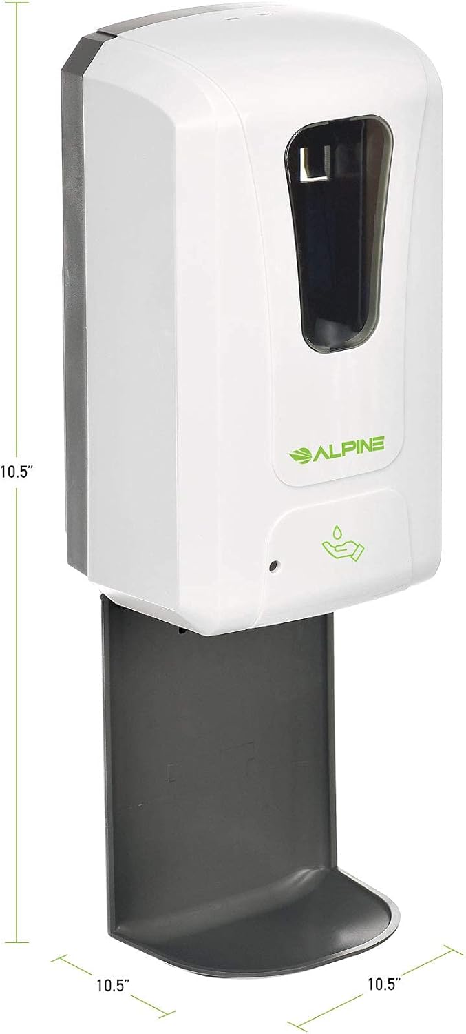 Alpine Automatic Hand Sanitizer Dispenser - Touchless Soap Dispenser with Drip Tray for Restaurant, Hospital, School, Hotel