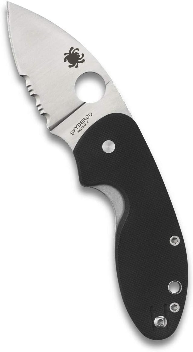 Spyderco Insistent Folding Knife - Black G-10 Handle with CombinationEdge, Full-Flat