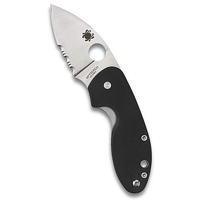 Spyderco Insistent Folding Knife - Black G-10 Handle with CombinationEdge, Full-Flat
