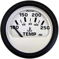 Faria 12904 Euro Water Temperature Gauge (100-250°F) - 2", White