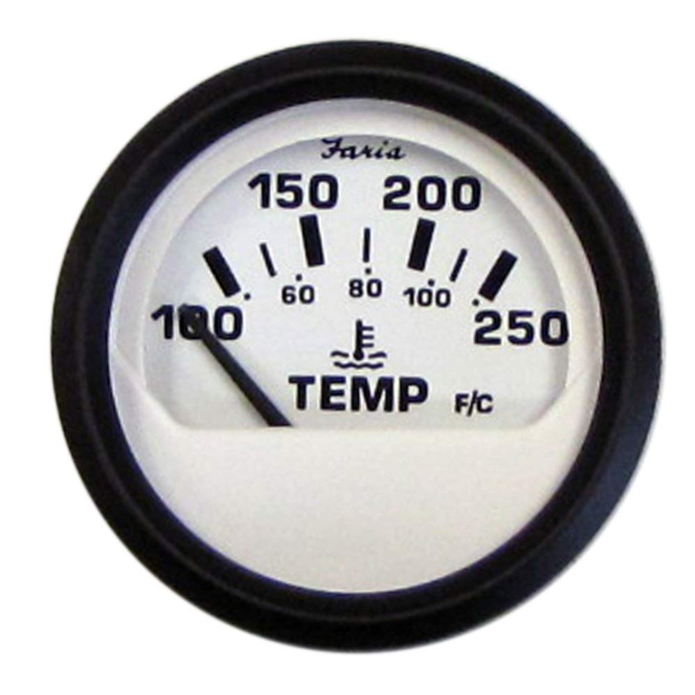 Faria 12904 Euro Water Temperature Gauge (100-250°F) - 2", White