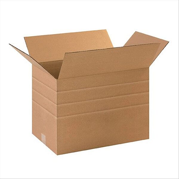 Partners Brand Multi-Depth Corrugated Boxes, 20in x 16in x 14in, Scored 12in, 10in, 8in, Kraft, Pack Of 20