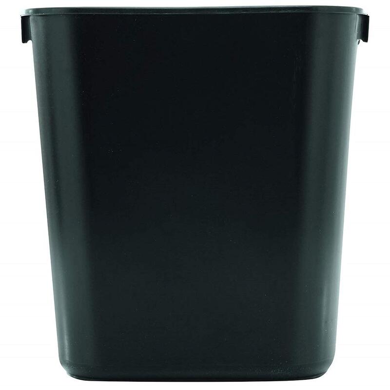 Rubbermaid Commercial Products FG295500BLA Rubbermaid Commercial 295500BK Deskside Plastic Wastebasket, Rectangular