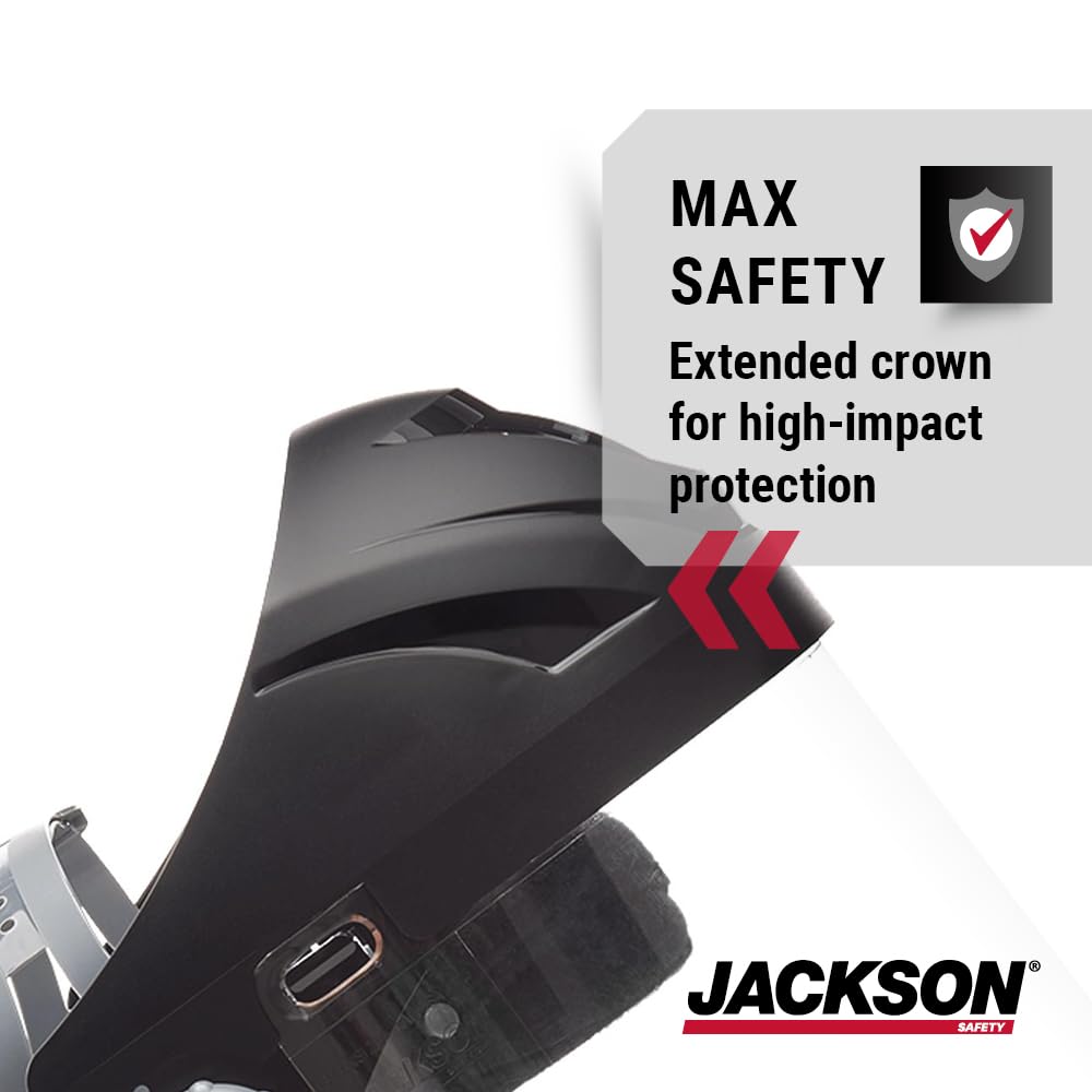 Jackson Safety Lightweight F4XP Premium Face Shield - Mask & Crown with 370 Speed Dial Ratcheting Headgear, ANSI Z87.1