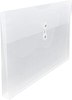 JAM PAPER Plastic Envelopes with Button & String Tie Closure - 12 Pack