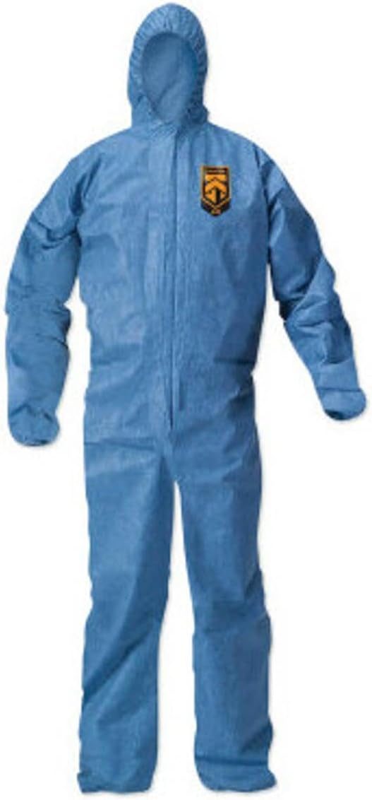 Kimberly-Clark Kleenguard A20 Blue 3XL Microforce Disposable Chemical-Resistant Coveralls - Attached Hood, Elastic Ankles