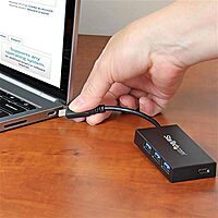 StarTech.com 4-Port USB 3.0 Hub - Powered USB 3.0 Hub - USB-C to 1x USB-C and 3X USB-A Adapter - USB 3.0 (5Gbps) - USB-C Port Expander, TAA (HB30C3A1CFB)