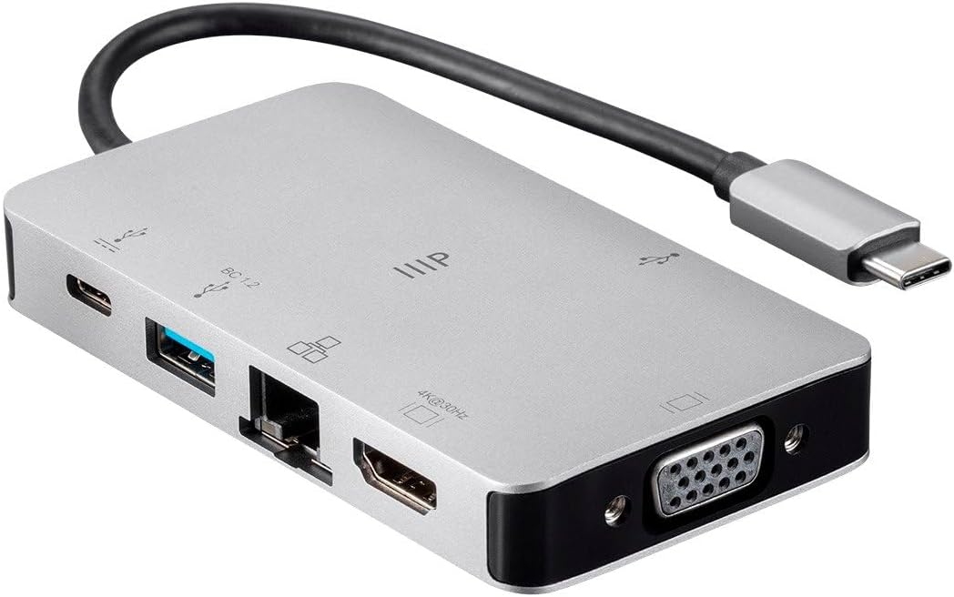 Monoprice USB-C to HDMI Adapter - Resolution up to 4k@60hz, Aluminum Alloy Shell, Gray - Consul Series