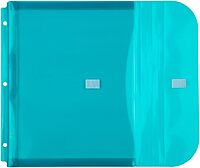 JAM PAPER Plastic 3 Hole Punch Binder Envelopes with Hook & Loop Closure - Letter Booklet - 9 1/2 x 11 1/2 with 1 Inch Expansion - Teal - 12/Pack 12 Pack Teal
