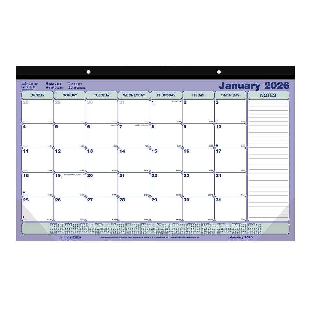 Brownline® 2026 Monthly Desk Pad Calendar, 12 Months, January to December, 17.75" x 10.875" (C181700-26)