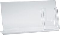 Azar Displays Acrylic Horizontal/Vertical L-Shaped Sign Holders With Brochure Pocket, 8-1/2inH x 16inW x 3inD, Clear, Pack Of 2 Holders