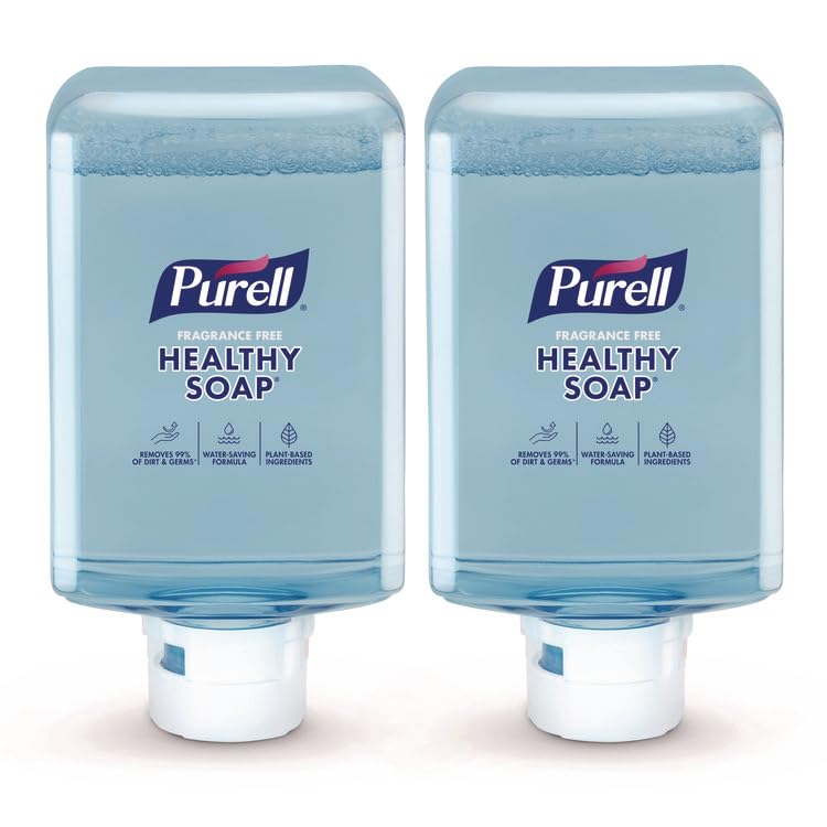 PURELL HEALTHY SOAP With CLEAN RELEASE Technology Foam ES10 Refills, Fragrance Free, 1200 mL, Clear, Case Of 2 Refills