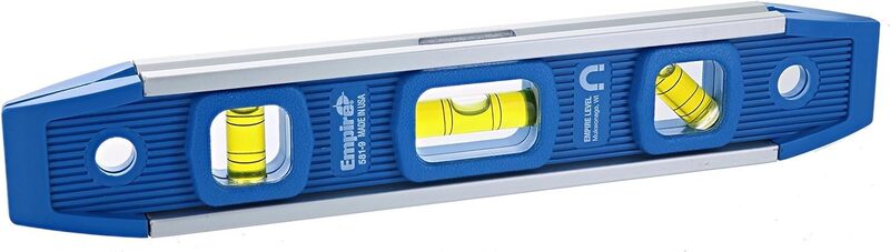 Empire 581-9 9-Inch Dark Blue Aluminum-Sided Dark Blue Torpedo Level with Overhead Viewing Slot