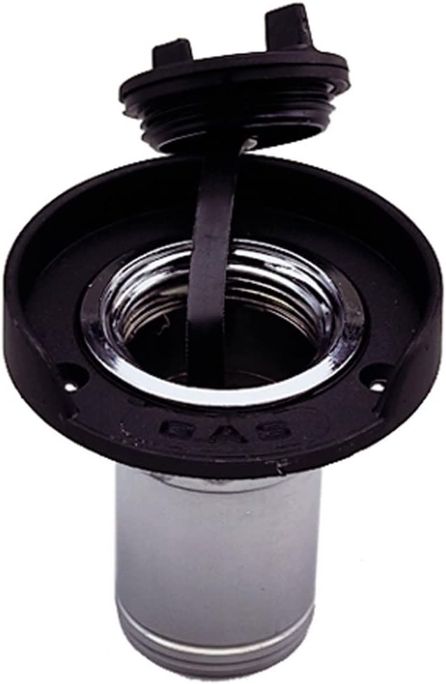 Perko 1313DP0CHR Gas Fill with Polymer Cap and Flange for 1.5" Hose - Black