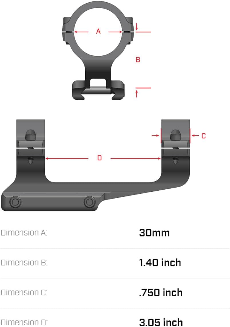 Warne Vapor 30mm 1 Piece MSR Mount,Black
