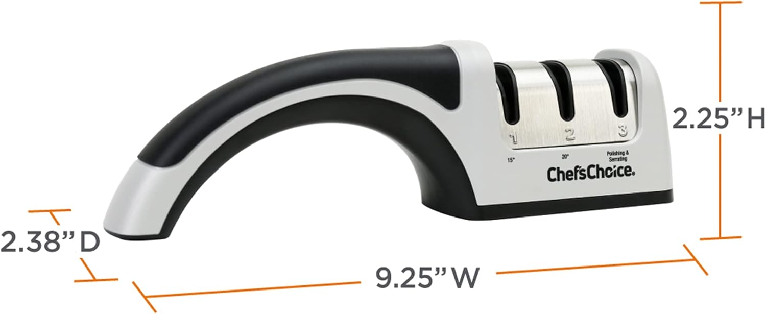 Chef’sChoice Manual Knife Sharpeners for 15- and 20-Degree Straight-Edge and Serrated Knives with Diamond Abrasives Precise
