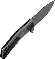 Kershaw Helitack Folding Pocket Knife, 3.3 inch Blade, Stainless Steel Handle, Every Day Carry Work Knife, Pocketclip