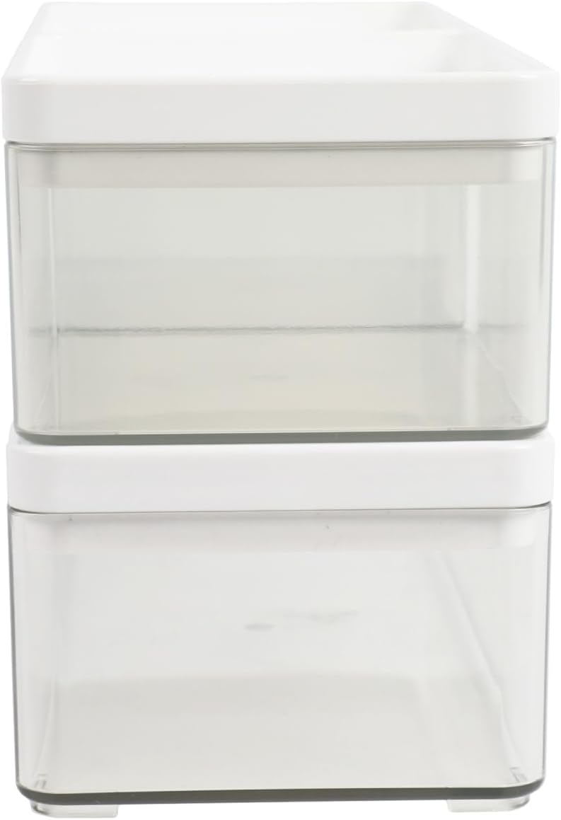Martha Stewart Grady Stackable Plastic Storage Boxes with Lids, Set of 3