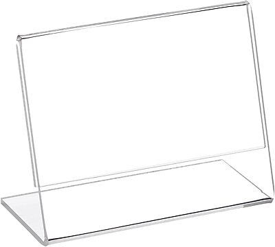 Azar Displays Acrylic L-Shaped Sign Holders, Clear - Pack of 10