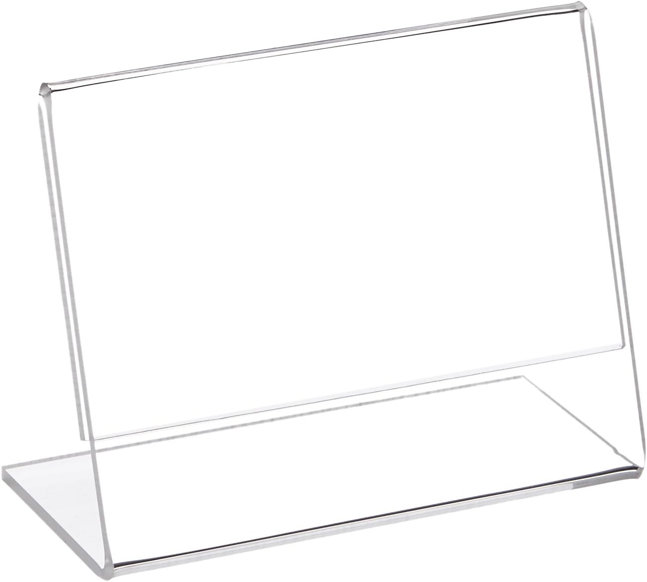 Azar Displays Acrylic L-Shaped Sign Holders, Clear - Pack of 10