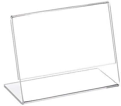 Azar Displays Acrylic L-Shaped Sign Holders, Clear - Pack of 10