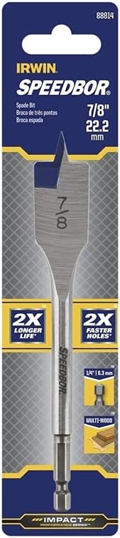 Irwin Speedbor 88814 7/8" Speedbor® 2000 Standard Length Flat Wood Boring Bit
