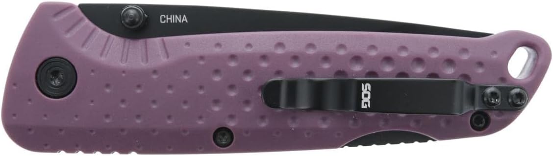 SOG Adventurer LB 3" Lightweight Portable Outdoor Folding Knife | CRYO 5CR15MOV Steel | GRN Handle - PURPLE/BLACK