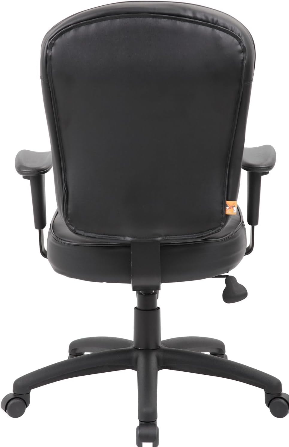 Boss Office Products Leather Task Adjustable Arms Chair, Black