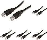StarTech.com 9 m / 30 ft Active USB A to B Cable - M/M - Black USB 2.0 A to B Cord - Printer Cable - Extension USB Cable (USB2HAB30AC) (Pack of 5) 30 ft / 9m (Pack of 5) 30 ft / 9m