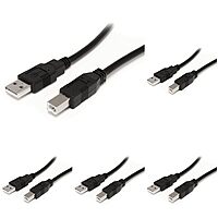 StarTech.com 9 m / 30 ft Active USB A to B Cable - M/M - Black USB 2.0 A to B Cord - Printer Cable - Extension USB Cable (USB2HAB30AC) (Pack of 5) 30 ft / 9m (Pack of 5) 30 ft / 9m