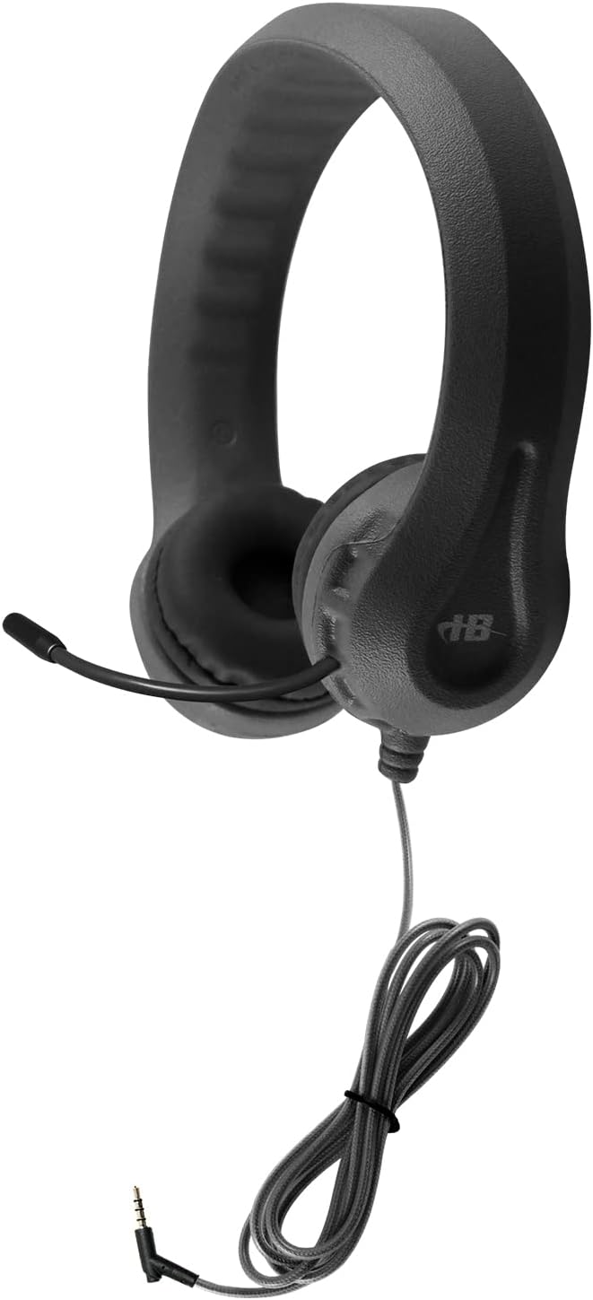 HamiltonBuhl Kid's Flex-Phones TRRS Headset with Gooseneck Microphone, Black