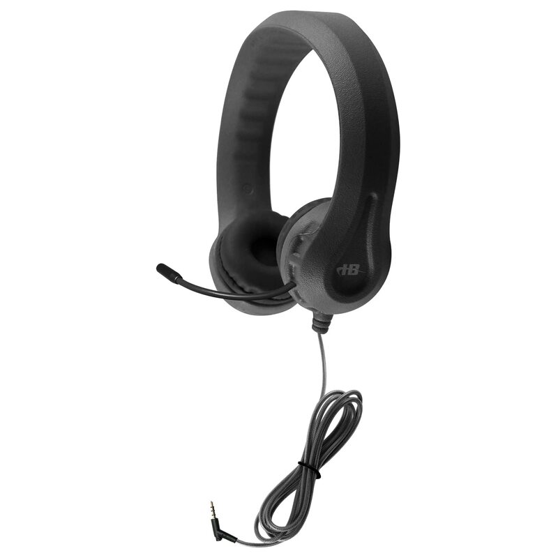 HamiltonBuhl Kid's Flex-Phones TRRS Headset with Gooseneck Microphone, Black