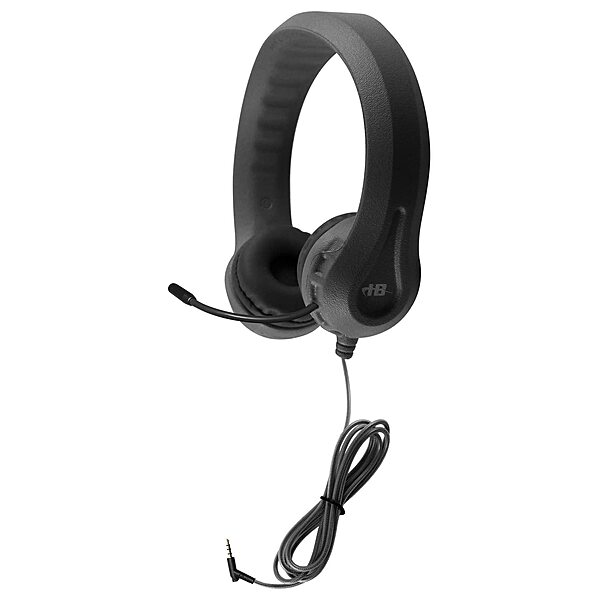 HamiltonBuhl Kid's Flex-Phones TRRS Headset with Gooseneck Microphone, Black