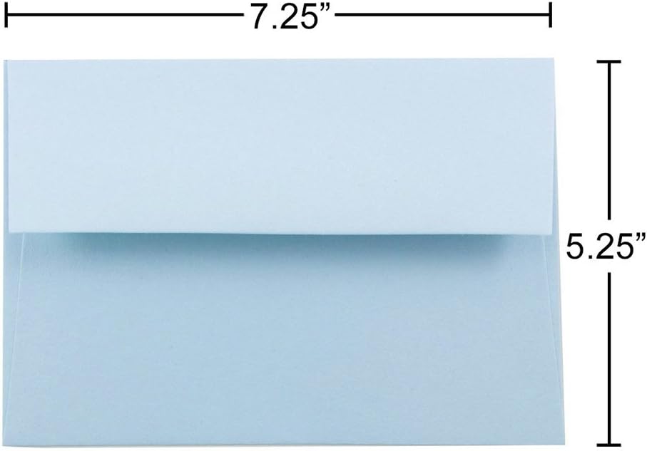 JAM PAPER A7 Premium Invitation Envelopes - 5 1/4 x 7 1/4 - Pastel Baby Blue - 25/Pack