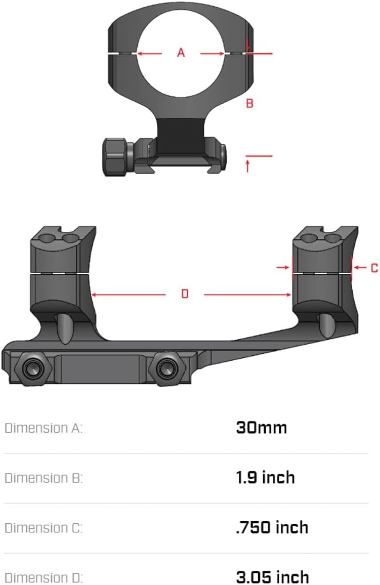 WARNE SHXSKEL30TW 1.9 inch Super High, 30mm Mount, 6061/T6 Aluminum, Steel Threaded Inserts, Black